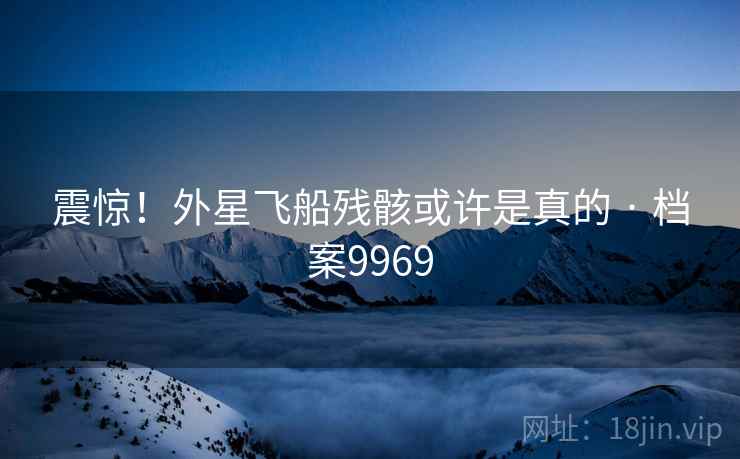 震惊！外星飞船残骸或许是真的 · 档案9969